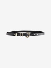 Black Leather Skinny Western Belt - Image 5 of 6