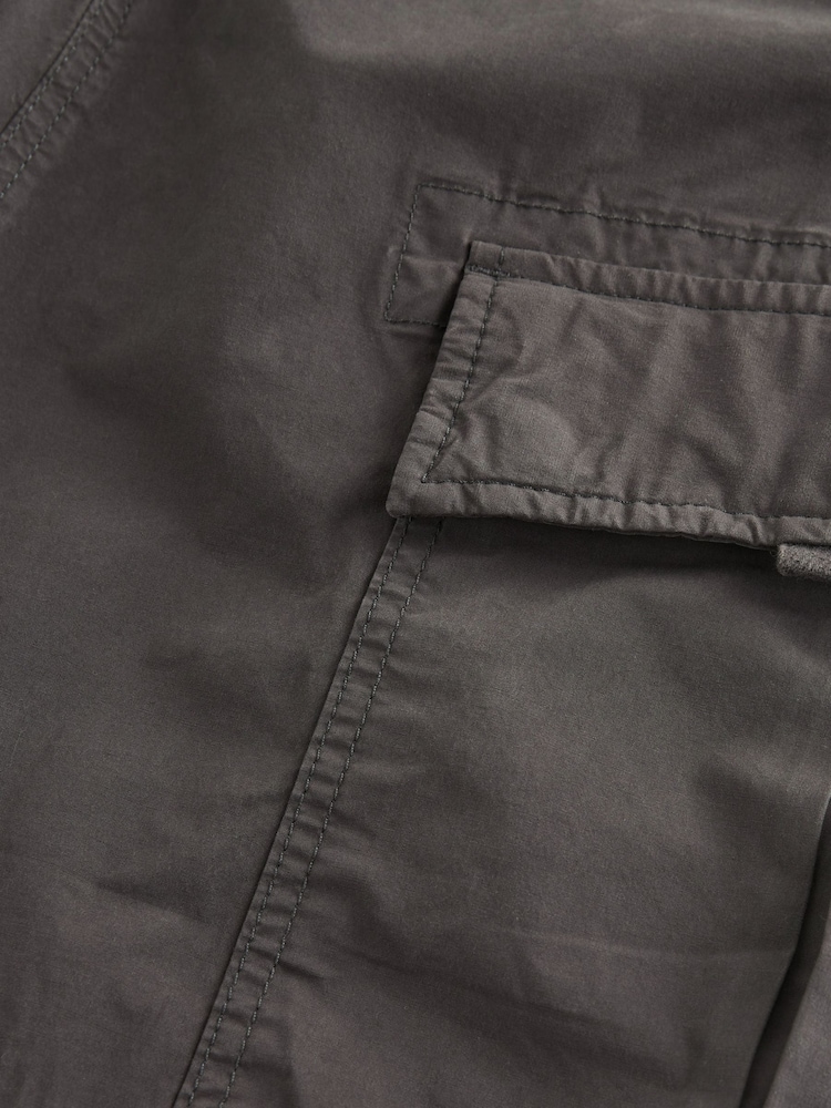 Gris de charbon de bois - Slim Fit (Slim Fit) - Pantalon cargo style militaire en tissu stretch - Image 10 of 12