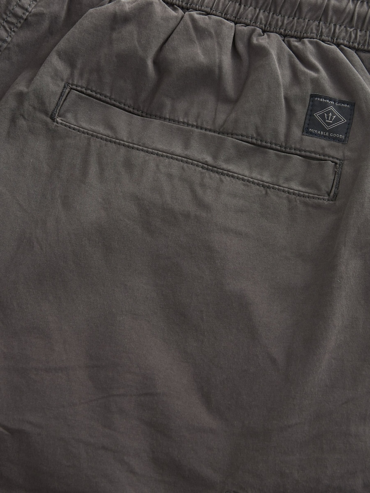 Gris de charbon de bois - Slim Fit (Slim Fit) - Pantalon cargo style militaire en tissu stretch - Image 11 of 12