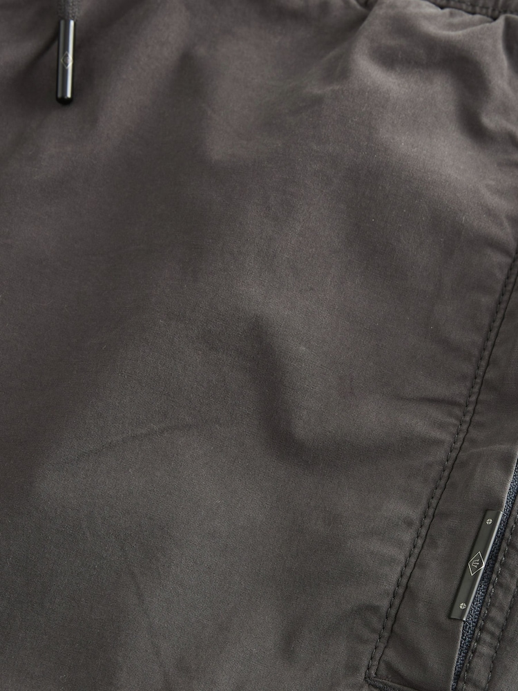 Gris de charbon de bois - Slim Fit (Slim Fit) - Pantalon cargo style militaire en tissu stretch - Image 9 of 12
