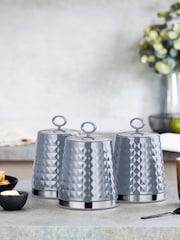Tower Grey Solitaire Set of 3 Canisters - Image 1 of 4