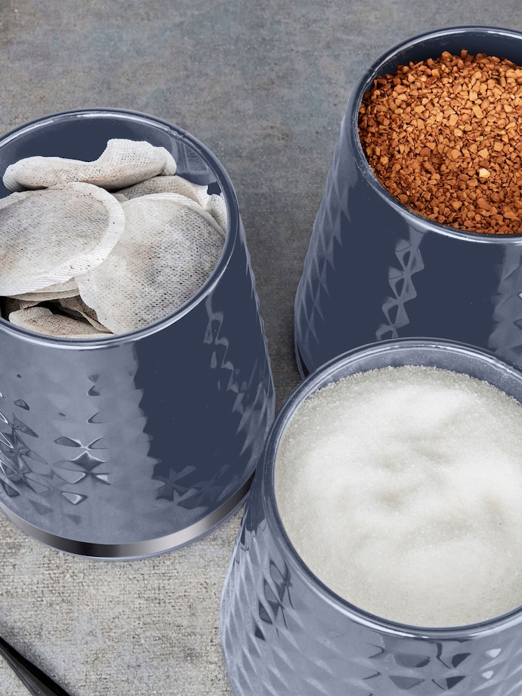 Tower Grey Solitaire Set of 3 Canisters - Image 2 of 4