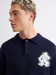 River Island Blue Cosy Rugby Jumper - Image 4 of 4