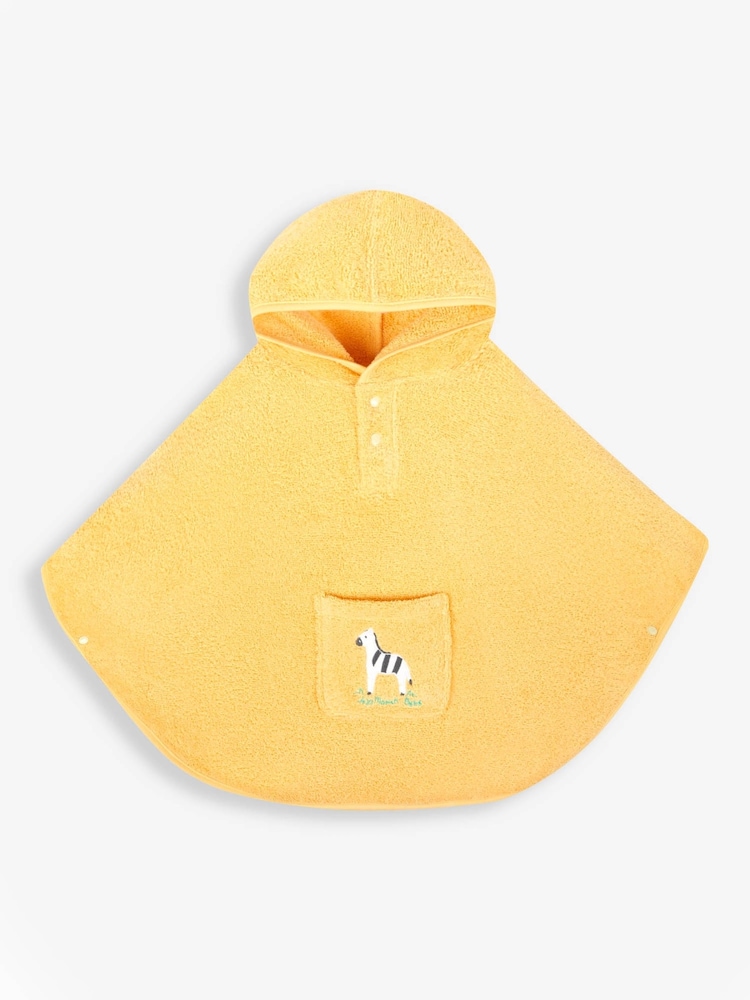 JoJo Maman Bébé Yellow Zebra Towelling Poncho - Image 1 of 2