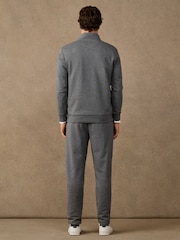 Hackett Grey Branded Cotton Quarter Zip Sweat Top - Image 5 of 5
