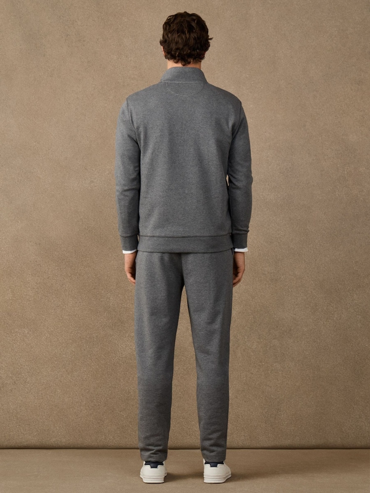 Hackett Grey Branded Cotton Quarter Zip Sweat Top - Image 5 of 5 Hackett Grey Branded Cotton Quarter Zip Sweat Top - Image 5 of 5
