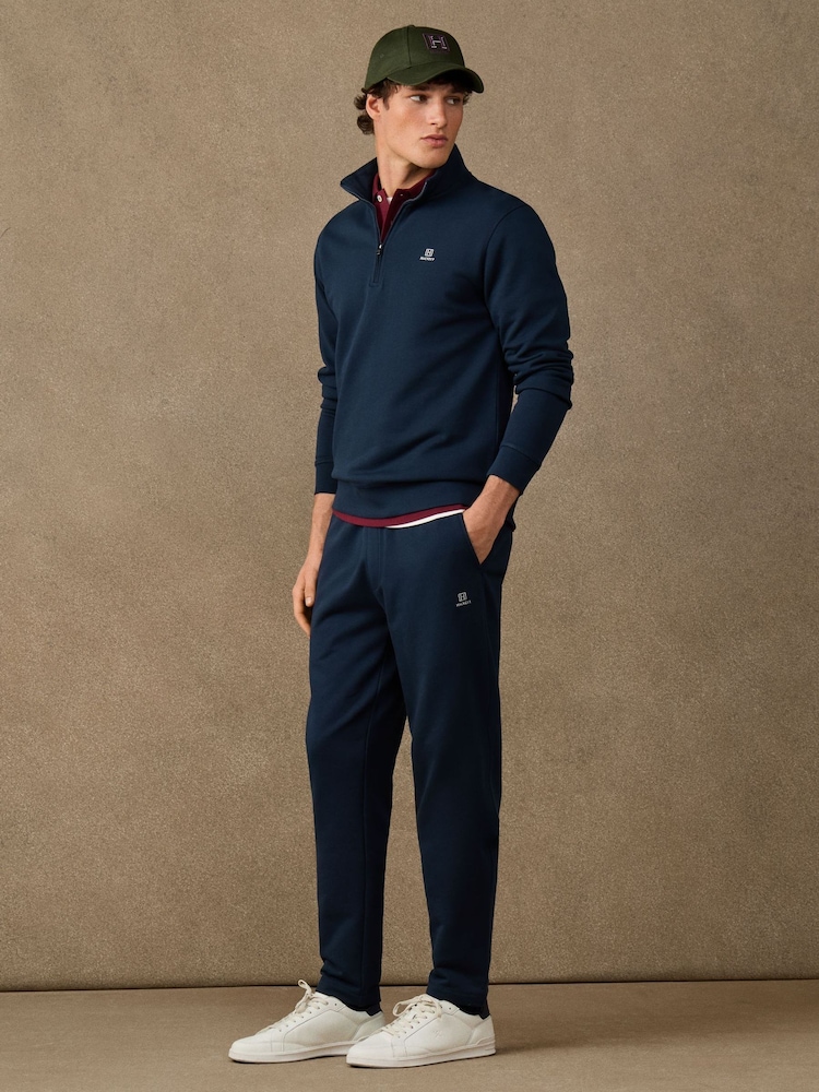 Hackett Blue Branded Cotton Sweat Joggers - Image 1 of 4 Hackett Blue Branded Cotton Sweat Joggers - Image 1 of 4