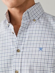 Hackett Blue Tailored Fit Checked Flannel Shirt - Image 2 of 6