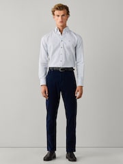 Hackett Blue Tailored Fit Checked Flannel Shirt - Image 4 of 6