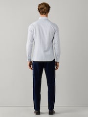 Hackett Blue Tailored Fit Checked Flannel Shirt - Image 5 of 6