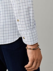Hackett Blue Tailored Fit Checked Flannel Shirt - Image 6 of 6