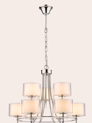 Laura Ashley Chrome Sorrento Chandelier Ceiling Light - Image 3 of 4