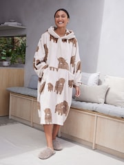 Cream Hamish The Highland Cow Oversized Blanket Hoodie - Image 1 of 6