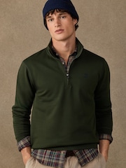 Hackett Green Branded Cotton Quarter Zip Sweat Top - Image 1 of 5