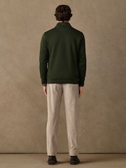 Hackett Green Branded Cotton Quarter Zip Sweat Top - Image 5 of 5