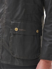 Barbour® Khaki Green Ashby Waxed Jacket - Image 6 of 9