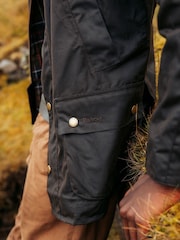 Barbour® Khaki Green Ashby Waxed Jacket - Image 8 of 9