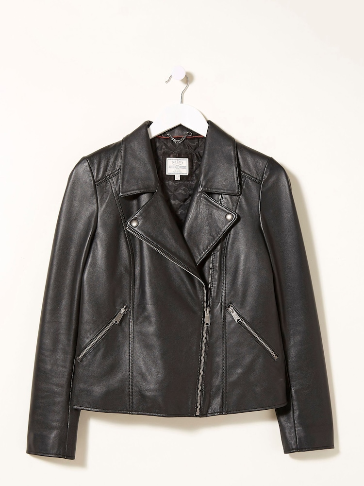 FatFace Black Biker Bethany Jacket - Image 10 of 10