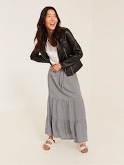 FatFace Black Biker Bethany Jacket - Image 3 of 10