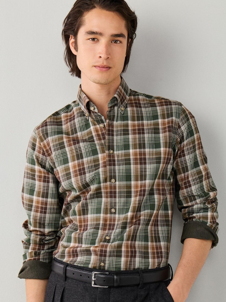 Hackett Green Tailored Fit Country Plaid Check Shirt - Image 1 of 7 Hackett Green Tailored Fit Country Plaid Check Shirt - Image 1 of 7