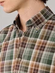 Hackett Green Tailored Fit Country Plaid Check Shirt - Image 2 of 7