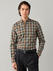 Hackett Green Tailored Fit Country Plaid Check Shirt - Image 3 of 7