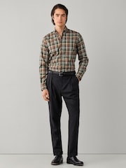 Hackett Green Tailored Fit Country Plaid Check Shirt - Image 5 of 7