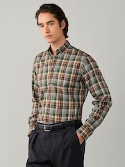 Hackett Green Tailored Fit Country Plaid Check Shirt - Image 6 of 7