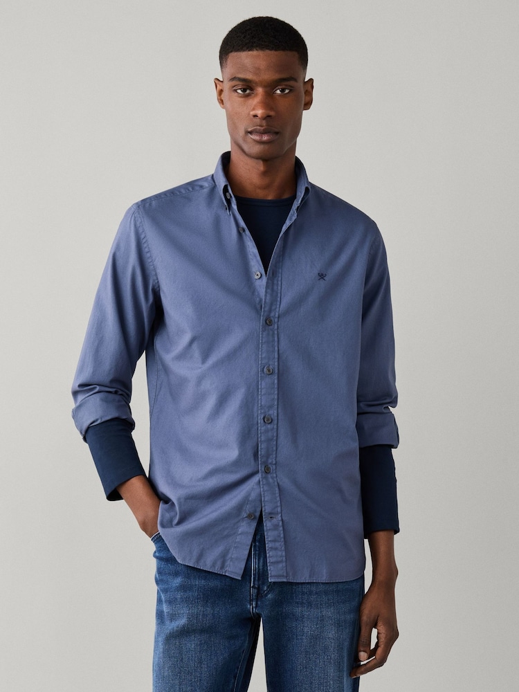 Lys Blå - Hackett Skreddersydd Garment Dyed Oxford-skjorte - Bilde 2 av 6