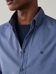 Lys Blå - Hackett Skreddersydd Garment Dyed Oxford-skjorte - Bilde 5 av 6