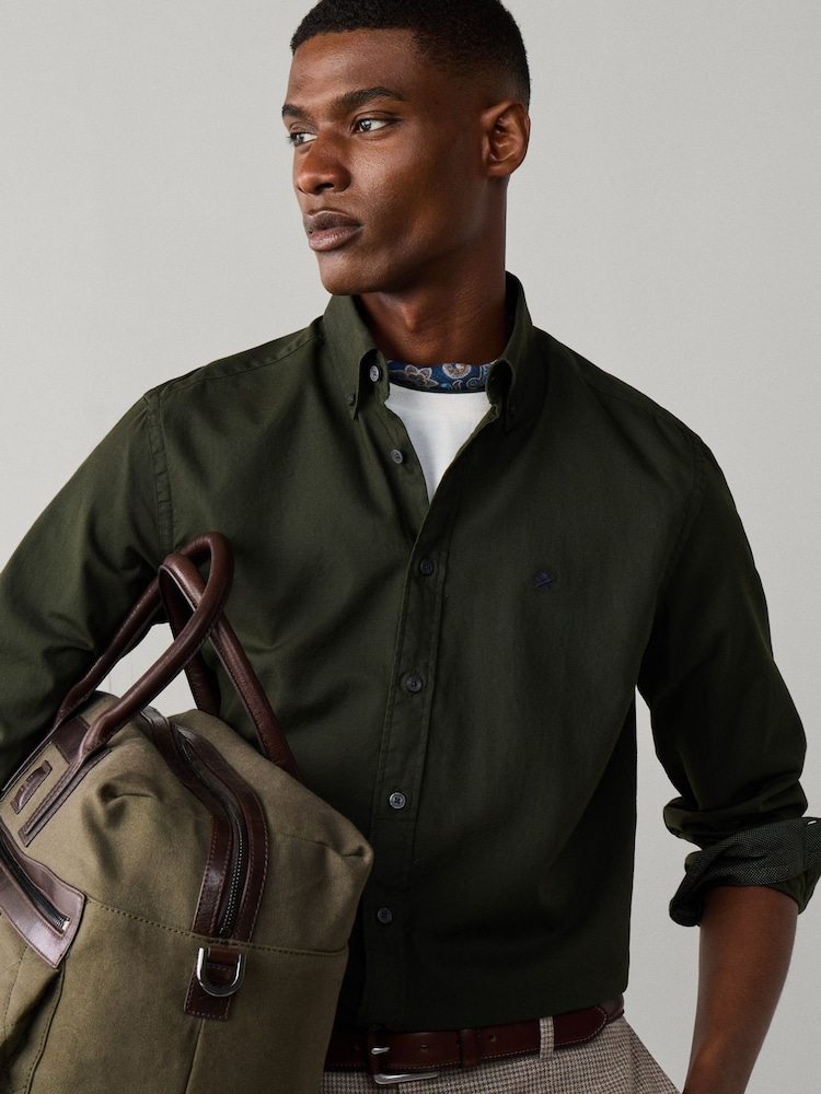 Grønn - Hackett Skreddersydd Garment Dyed Oxford-skjorte - Bilde 1 av 6