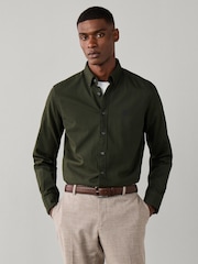 Grønn - Hackett Skreddersydd Garment Dyed Oxford-skjorte - Bilde 3 av 6