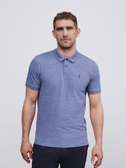 Blue Marl Regular Fit Short Sleeve Pique Polo Shirt - Image 1 of 5