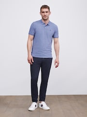 Blue Marl Regular Fit Short Sleeve Pique Polo Shirt - Image 2 of 5