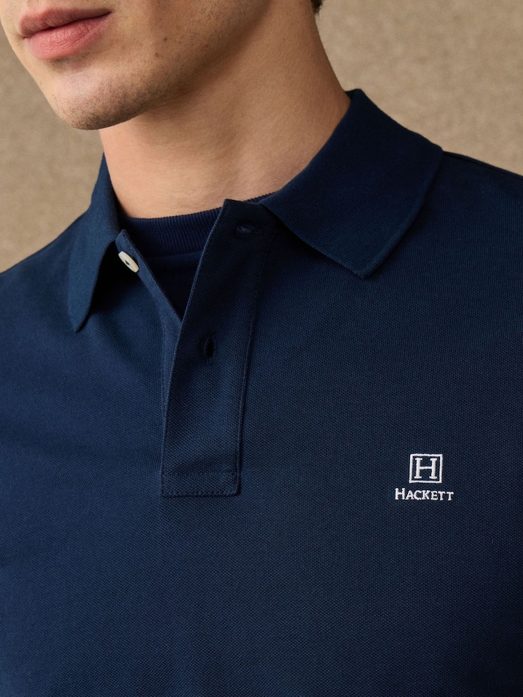 Կապույտ - Hackett Classic Fit Short Sleeve Branded Polo Shirt - Պատկեր 2 5-ից