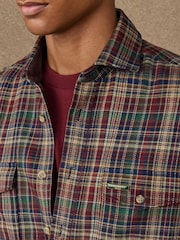 Hackett Blue Classic Fit Country Check Flannel Shirt - Image 2 of 8