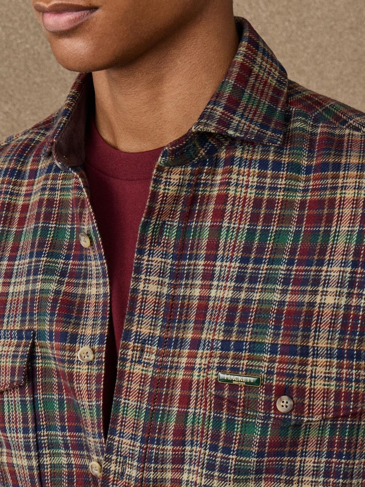 Hackett Blue Classic Fit Country Check Flannel Shirt - Image 2 of 8 Hackett Blue Classic Fit Country Check Flannel Shirt - Image 2 of 8