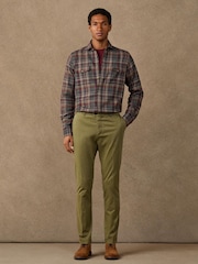 Hackett Blue Classic Fit Country Check Flannel Shirt - Image 7 of 8