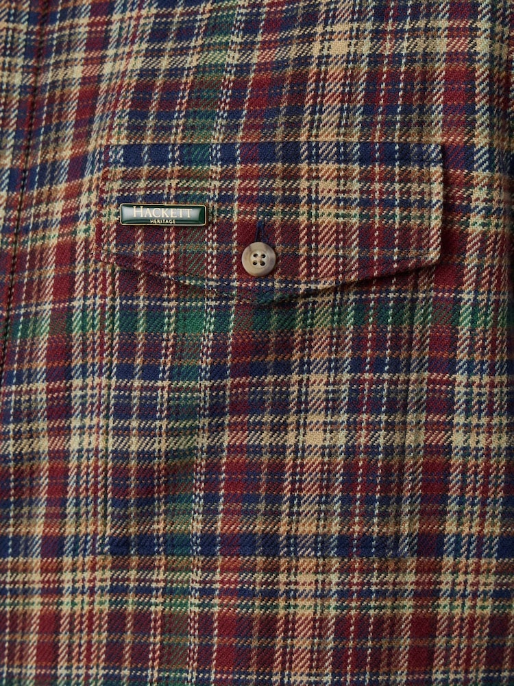 Hackett Blue Classic Fit Country Check Flannel Shirt - Image 8 of 8 Hackett Blue Classic Fit Country Check Flannel Shirt - Image 8 of 8