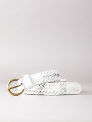 Lakeland Leather White Stone Waverton Woven Belt - Image 1 of 5