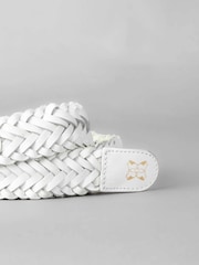Lakeland Leather White Stone Waverton Woven Belt - Image 2 of 5