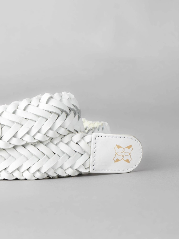 Lakeland Leather White Stone Waverton Woven Belt - Image 2 of 5