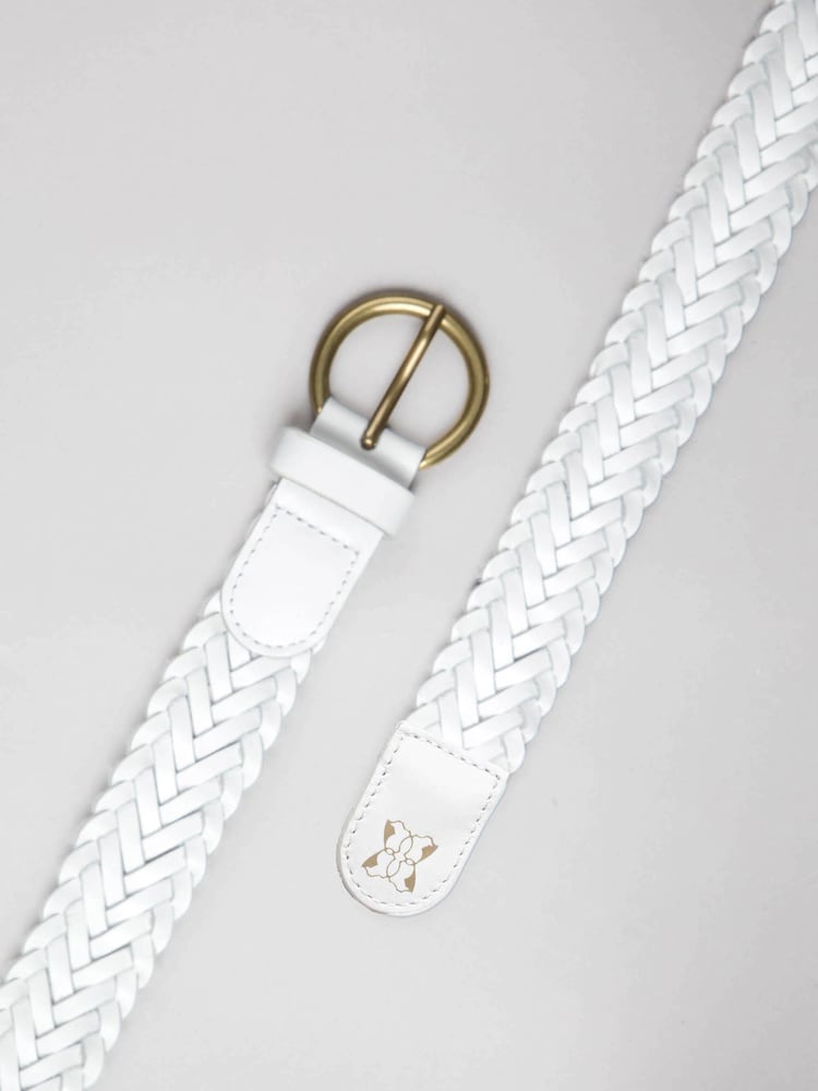 Lakeland Leather White Stone Waverton Woven Belt - Image 5 of 5