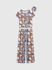 River Island Brown Leopard Stickers Pyjama Set - Image 1 of 4