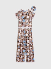 River Island Brown Leopard Stickers Pyjama Set - Image 2 of 4