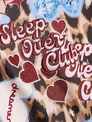 River Island Brown Leopard Stickers Pyjama Set - Image 3 of 4