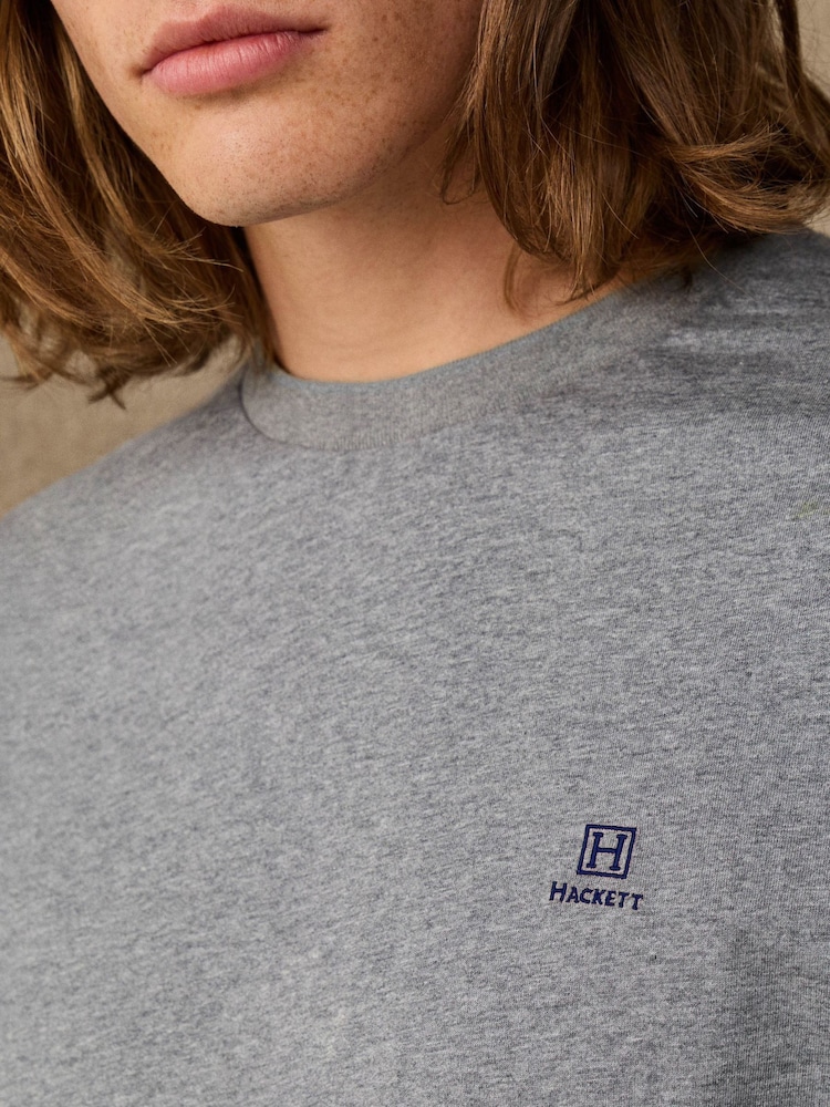 Hackett Grey Classic Fit H Logo T-Shirt - Image 2 of 5 Hackett Grey Classic Fit H Logo T-Shirt - Image 2 of 5