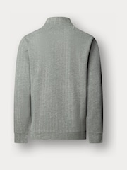 Hackett Grey Herringbone Quarter Zip Sweat Top - Image 6 of 6