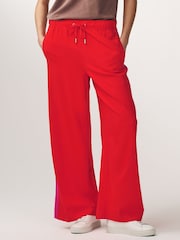 Red/Pink Linen Blend Side Stripe Track Trousers - Image 1 of 4