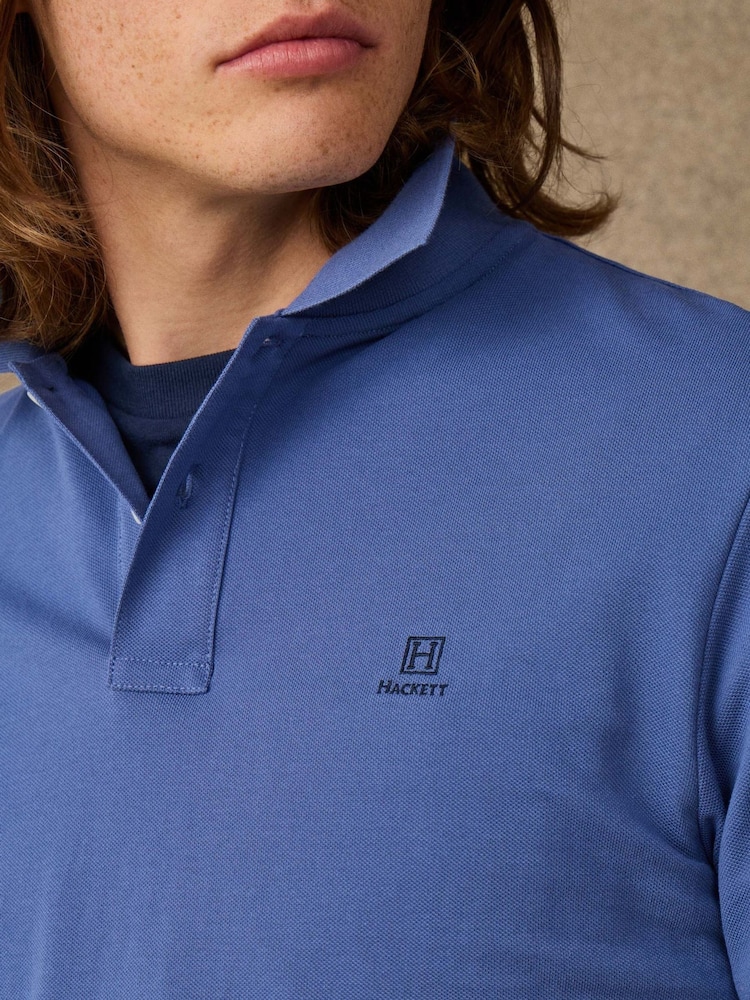 Blau - Hackett Classic Fit Short Sleeve Branded Polo Shirt - Bild 2 von 5 Blau - Hackett Classic Fit Short Sleeve Branded Polo Shirt - Bild 2 von 5